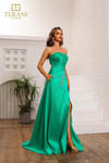 Terani Couture 251P4061 Stretch Mikado Strapless Long Dress