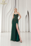 Terani Couture 251P4574 Tulle Strapless Side Slit Long Dress