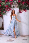 Terani Couture 251P4142 Print Chiffon Strapless A-Line Dress