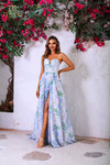 Terani Couture 251P4142 Print Chiffon Strapless A-Line Dress
