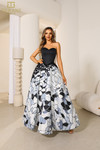 Terani Couture 251P4373 Print Mikado Strapless Prom Dress