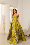 Terani Couture 251E4208 Burn Out Off Shoulder A-Line Dress