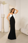 Terani Couture 251E4286 Asymmetric Neck Strapless Long Dress