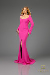 Terani Couture 251E4571 Satin Long Sleeves Fitted Long Dress