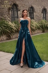 Terani Couture 251E4637 Long Organza Strapless Evening Dress