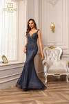 Terani Couture 251GL4196 Beaded Tulle V-Neck Pageant Dress