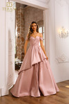 Terani Couture 251M4062 Satin Off-Shoulder Long Ballgown
