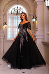 Terani Couture 251M4411 Beaded Tulle Off Shoulder Long Dress