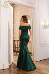 Terani Couture 251M4437 Jacquard Off-Shoulder Trumpet Dress