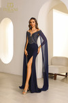 Terani Couture 251M4580 Jersey Off Shoulder Side Slit Dress