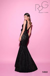 Tarik Ediz 54068 Lace V-Neck Sleeveless Flower Fitted Dress