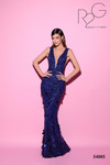 Tarik Ediz 54085 Sequin Plunging V-Neck Sleeveless Dress