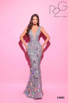 Tarik Ediz 54085 Sequin Plunging V-Neck Sleeveless Dress