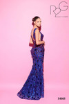 Tarik Ediz 54085 Sequin Plunging V-Neck Sleeveless Dress