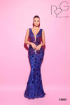 Tarik Ediz 54085 Sequin Plunging V-Neck Sleeveless Dress