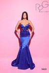Tarik Ediz 54121 Satin Sweetheart Neck Straps Sleeve Dress