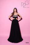 Tarik Ediz 54131 Tulle Sweetheart Neck Sleeveless Long Dress