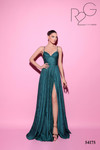 Tarik Ediz 54175 Chiffon V-Neck Straps Sleeve Long Dress