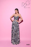 Tarik Ediz 54183 Glitter Jersey Sweetheart Neck Long Dress