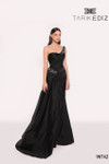 Tarik Ediz 98742 Taffeta Asymmetric Neck Sleeveless Dress