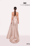 Tarik Ediz 98756 Taffeta Scoop Neck Straps Sleeve Long Dress
