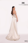 Tarik Ediz 98763 Taffeta Strapless Straight Neck Long Dress
