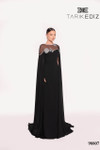 Tarik Ediz 98807 Crepe Illusion Neck Dropped Sleeves Dress