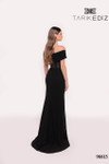 Tarik Ediz 98815 Chiffon Off-shoulder Straight Neck Dress