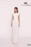 Tarik Ediz 98854 Crepe Round Neck Cap Sleeves Long Dress