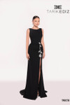 Tarik Ediz 98858 Crepe Round Neck Sleeveless Long Dress
