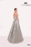 Tarik Ediz 98873 Jacquard V-Neck Straps Sleeves Long Dress