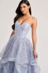 Colette by Daphne CL8180 Glitter Tulle Matte Satin Dress