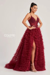 Colette by Daphne CL8330 Tulle Accent Stones Lining Dress