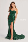 Colette by Daphne CL8440 Embroidered Sequin Mesh Long Dress