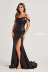 Colette by Daphne CL8565 Textured Metallic Jersey Long Dress