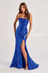 Colette by Daphne CL8610 Glitter Tulle Stretch Lining Dress