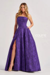 Colette by Daphne CL8675 Brocade Accent Stones Long Dress