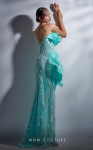 MNM Couture G1287 Beaded Strapless Ruffles Fitted Long Dress