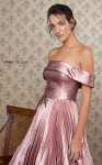 MNM Couture N0351 Silk Off Shoulder Strapless A-Line Dress