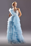 MNM Couture G1528 Tulle One Shoulder Sleeveless Long Dress