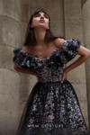 MNM Couture K4018 Embroidery Ruffles Off Shoulder Long Dress