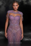 MNM Couture K4098 Beaded Strapless Fringes Fitted Dress