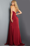Jovani 09841 Jersey Scoop Neck Strapless Ruched Long Dress