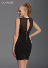 Clarisse 358 Metallic Illusion Scoop Neck Sleeveless Dress