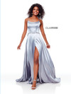 Clarisse 3712 Embellished Scoop Neck Luxe Charmeuse Dress