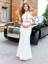 Clarisse 600153 Lace Halter Neck Crop Top Two Piece Gown