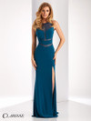 Clarisse 3040 Illusion Jewel Sleeveless Sheath Long Gown