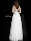Jovani 60325 Embellished V-neck Sheer Long Sleeves Long Gown