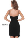 Jovani 68988 Asymmetrical Skirt Thin Strapped Short Dress