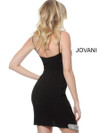 Jovani 68988 Asymmetrical Skirt Thin Strapped Short Dress